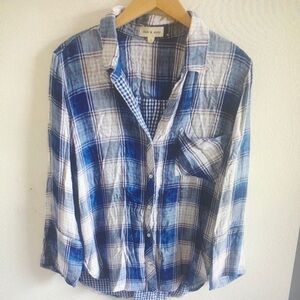 Blue Plaid Button Down Shirt